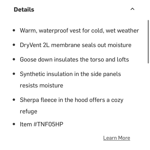 *NWOT* NORTH FACE ‘Pallie’ 550 Fill Down Vest - Picture 3 of 16